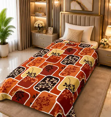 Stylish Fleece Printed Single Bed Blanket