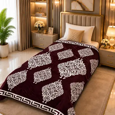 Stylish Fleece Printed Single Bed Blanket