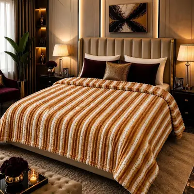 Premium Plush Embossed Bubble Printed Double Bed Blanket