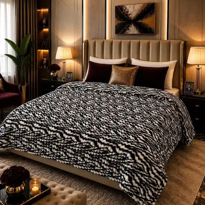 Premium Plush Embossed Bubble Printed Double Bed Blanket