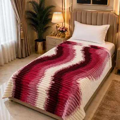 Premium Plush Embossed Bubble Printed Single Bed Blanket