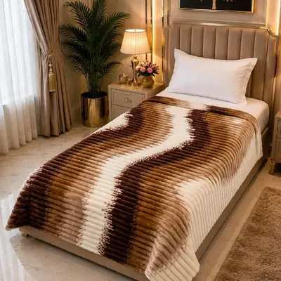 Premium Plush Embossed Bubble Printed Single Bed Blanket