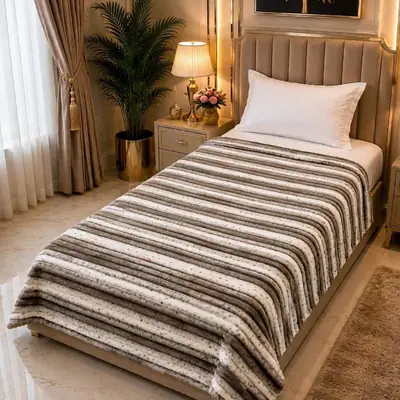 Premium Plush Embossed Bubble Printed Single Bed Blanket