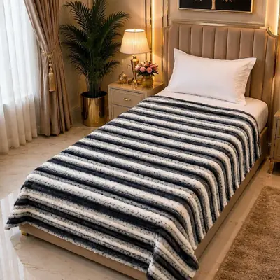 Premium Plush Embossed Bubble Printed Single Bed Blanket