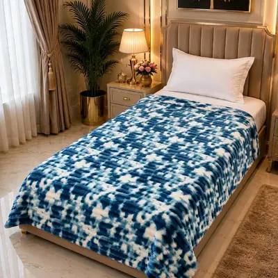 Premium Plush Embossed Bubble Printed Single Bed Blanket