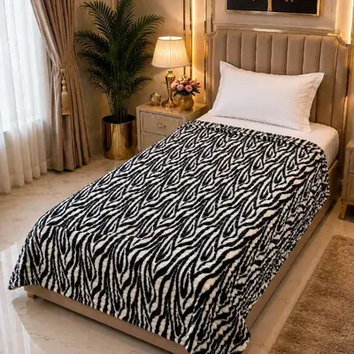Premium Plush Embossed Bubble Printed Single Bed Blanket