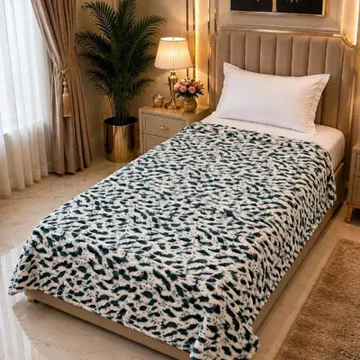 Premium Plush Embossed Bubble Printed Single Bed Blanket