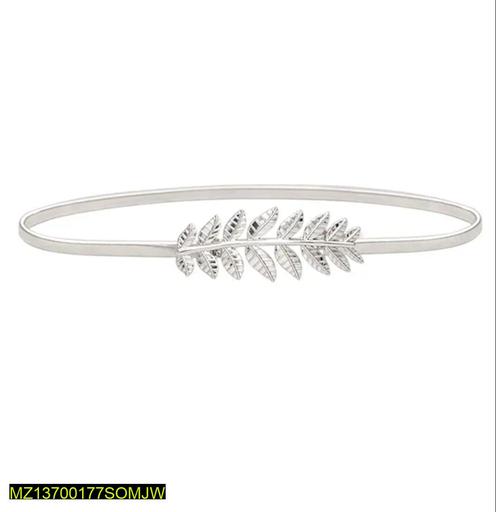Silver Floral Leaf Waist Belt for Women thumbnail 2