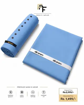 Men’s Unstitched Wash And Wear Plain Suit thumbnail 2