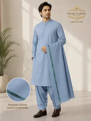 Men’s Unstitched Wash And Wear Textured Suit