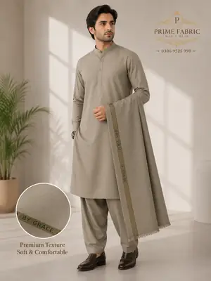 Men’s Unstitched Wash And Wear Textured Suit
