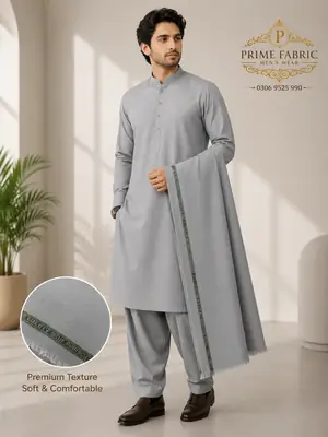 Men’s Unstitched Wash And Wear Textured Suit