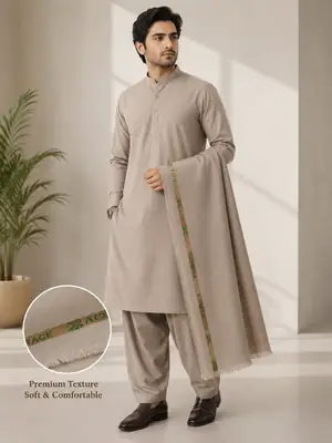 Men’s Unstitched Wash And Wear Textured Suit