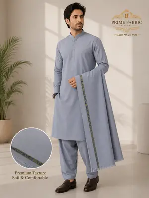 Men’s Unstitched Wash And Wear Textured Suit