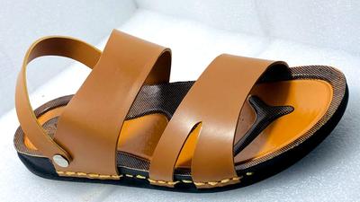 Men's Mustard Synthetic Leather Casual Sandals thumbnail 2