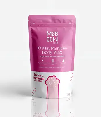 Meeoow Club 10 Min Painless Body Wax Powder – Mogra Scented Herbal Hair Removal Powder (100g)