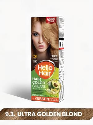 Hello Hair Ultra Golden Blond 9.3 Color Cream with Keratin & Avocado Oil