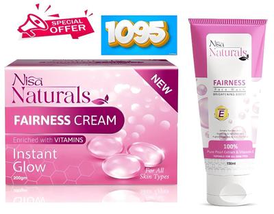 Nisa Naturals Fairness Cream & Face Wash Set for All Skin Types