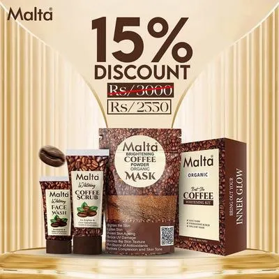 Malta Coffee Whitening Facial Kit 3 Pcs All Skin Types