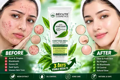 BeCute Derma Glow+ Purifying Neem Facial Foam - 100ml
