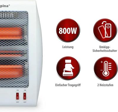 Electric Heater for Home Office White Stainless Steel thumbnail 6