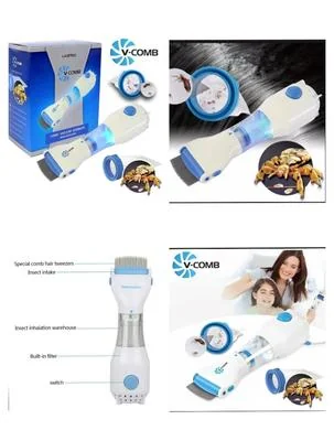Electric Anti-Lice Comb White Blue ABS