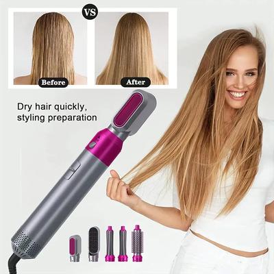 5-in-1 Hair Curler & Straightener Pink Silver thumbnail 2