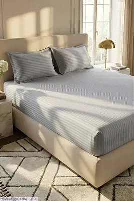 3 Pcs Micro Cotton Plain Double Bedsheet