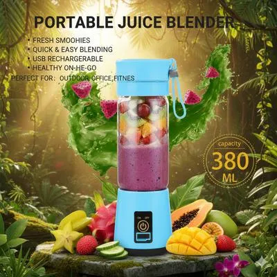 Portable USB Rechargeable Juice Blender Blue thumbnail 3