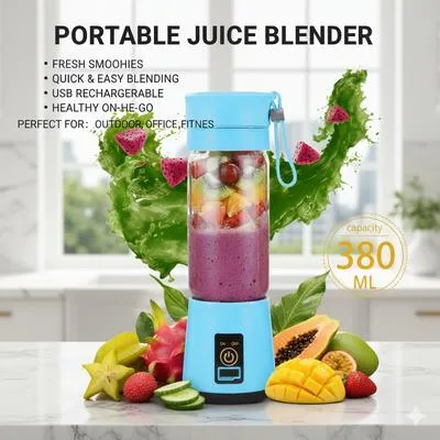 Portable USB Rechargeable Juice Blender Blue thumbnail 4