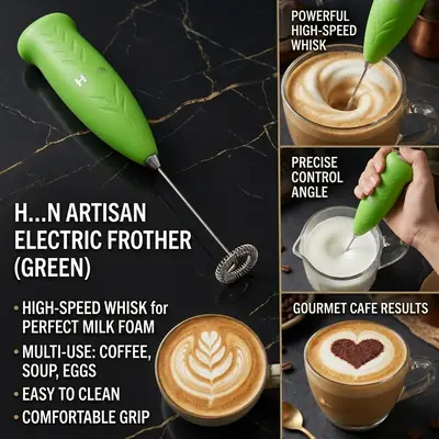 Electric Handheld Coffee Frother & Drink Mixer