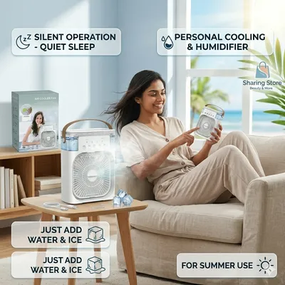 Portable Mini Air Cooler Fan with Humidifier for Summer Use thumbnail 2