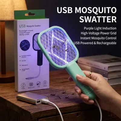 Rechargeable USB Electric Mosquito Swatter & Bug Zapper | Light UV Fly Killer