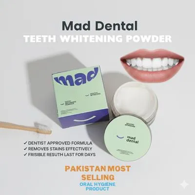 Mad Dental Teeth Whitening Powder 50ml Dentist Approved thumbnail 2