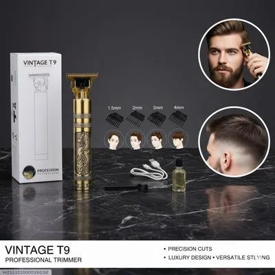 Vintage T9 Rechargeable Hair Trimmer Golden 4 Blades thumbnail 9
