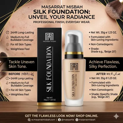 Masarrat Misbah Silk Foundation – Flawless Long-Lasting Coverage thumbnail 4
