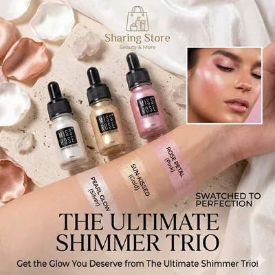 MISS ROSE Premium Liquid Highlighter - High-Shine Glow (10ml) thumbnail 4