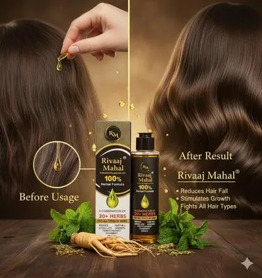 Rivaaj Mahal 100% Herbal Hair Oil 50ml for Dandruff & Growth thumbnail 3
