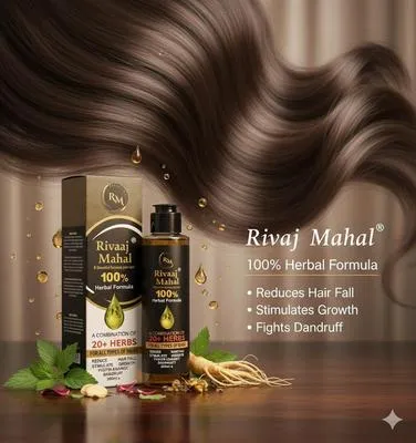 Rivaaj Mahal 100% Herbal Hair Oil 50ml for Dandruff & Growth thumbnail 4