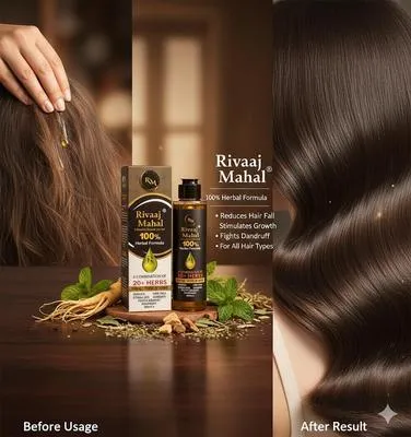 Rivaaj Mahal 100% Herbal Hair Oil 50ml for Dandruff & Growth thumbnail 5