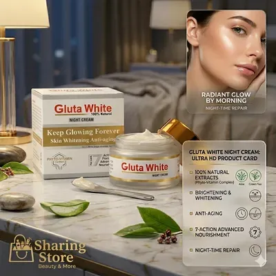 Gluta White Night Cream 100% Natural Whitening & Anti-Aging thumbnail 2