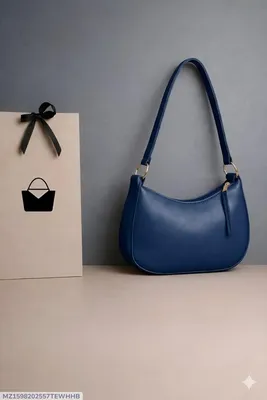 Blue Leather Shoulder Bag for Women thumbnail 1