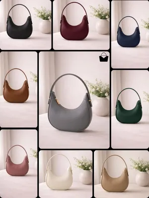 Women's Leather Plain Shoulder Bag