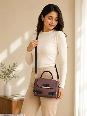 Women's Leather Plain Shoulder Bag