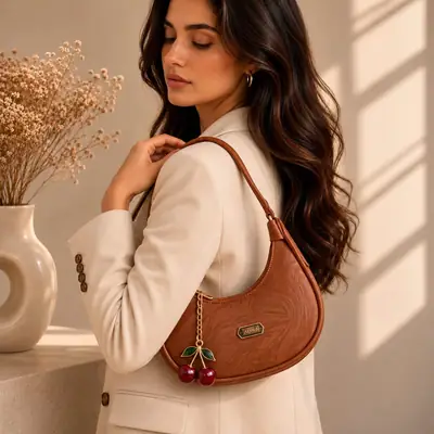 Women's Leather Plain Shoulder Bag