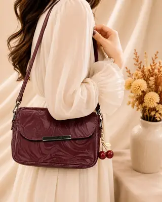 Women's Leather Printed Shoulder Bag