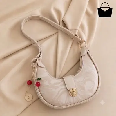 Women's Leather Plain Shoulder Bag