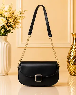 Women's Leather Plain Shoulder Bag