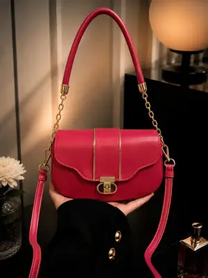 Women's Leather Plain Shoulder Bag