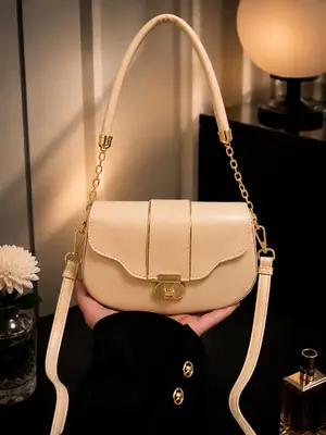 Women's Leather Plain Shoulder Bag